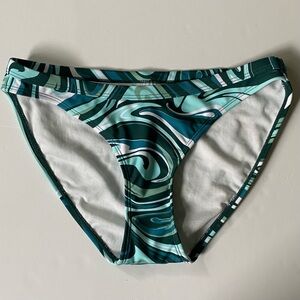 Bikini Bottoms Size Small Xhilaration New Green Swirl Lined NWOT White Women’s